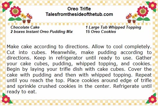 oreo trifle recipe card
